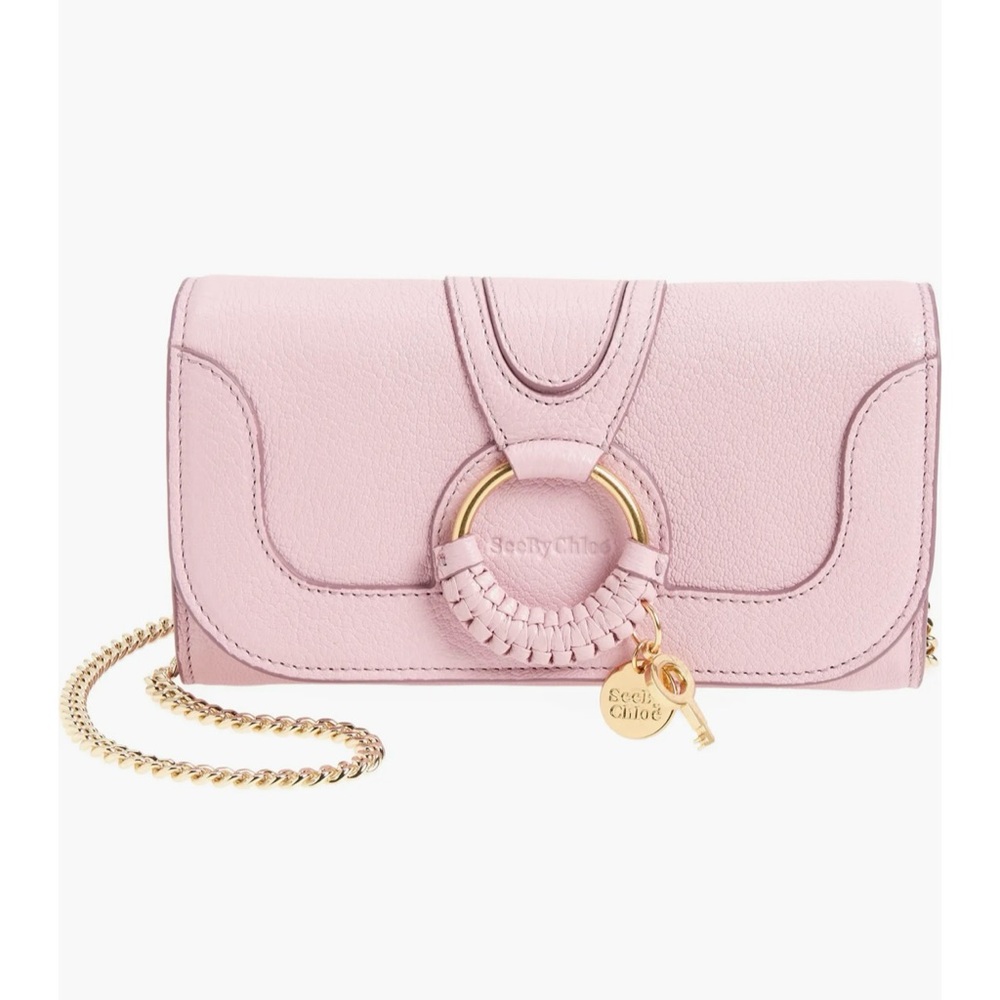 Chloe Pink Leather Shoulder Bag with Gold Hardware